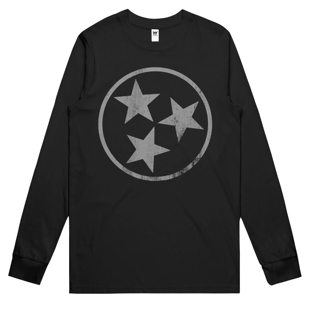 Tennessee Flag Gray Stars Volunteer State Vintage Long Sleeve T Shirts