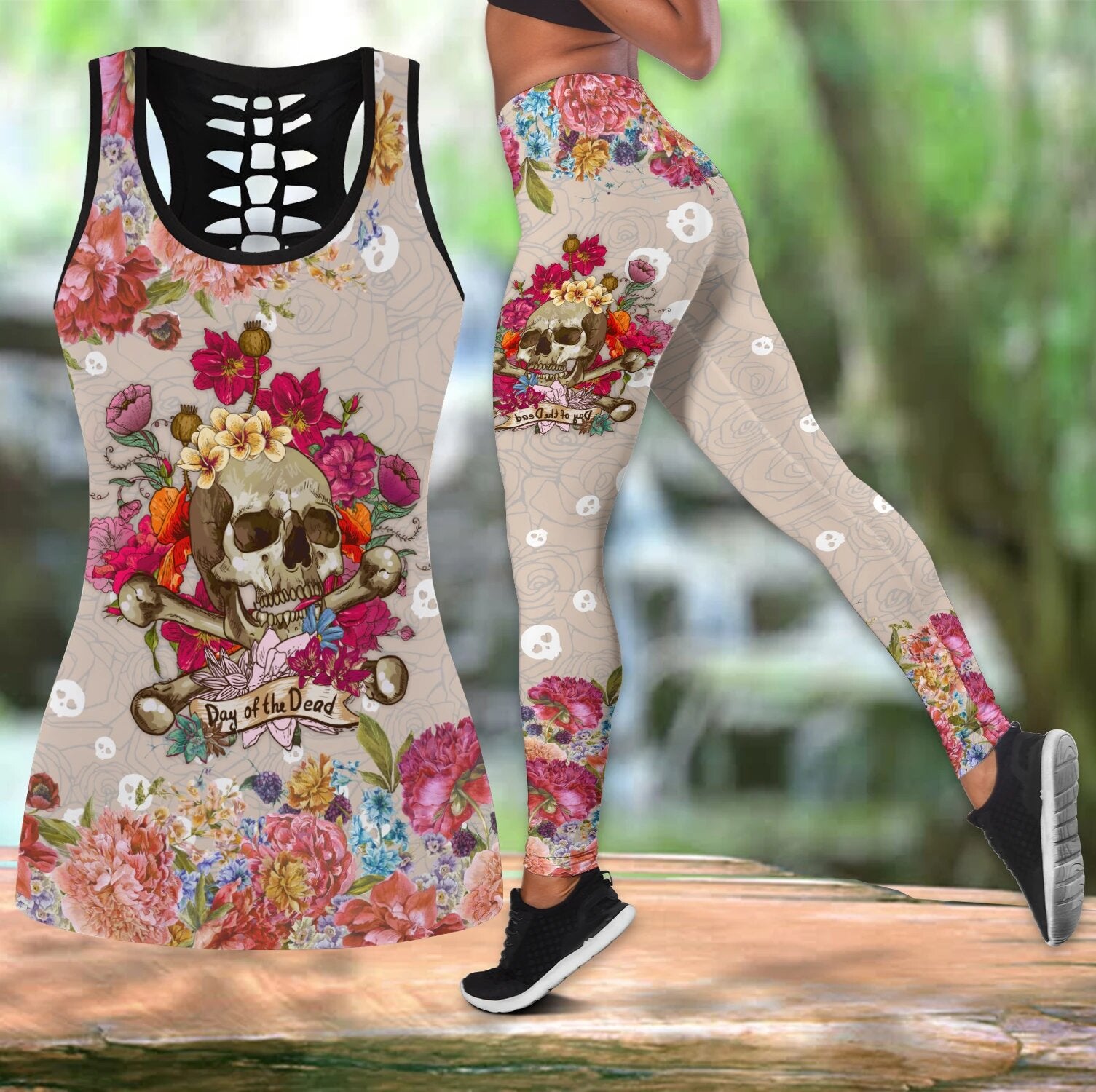 Apayprints – Mexican Skull | 3D All Over Printed Combo Tank + Legging Set