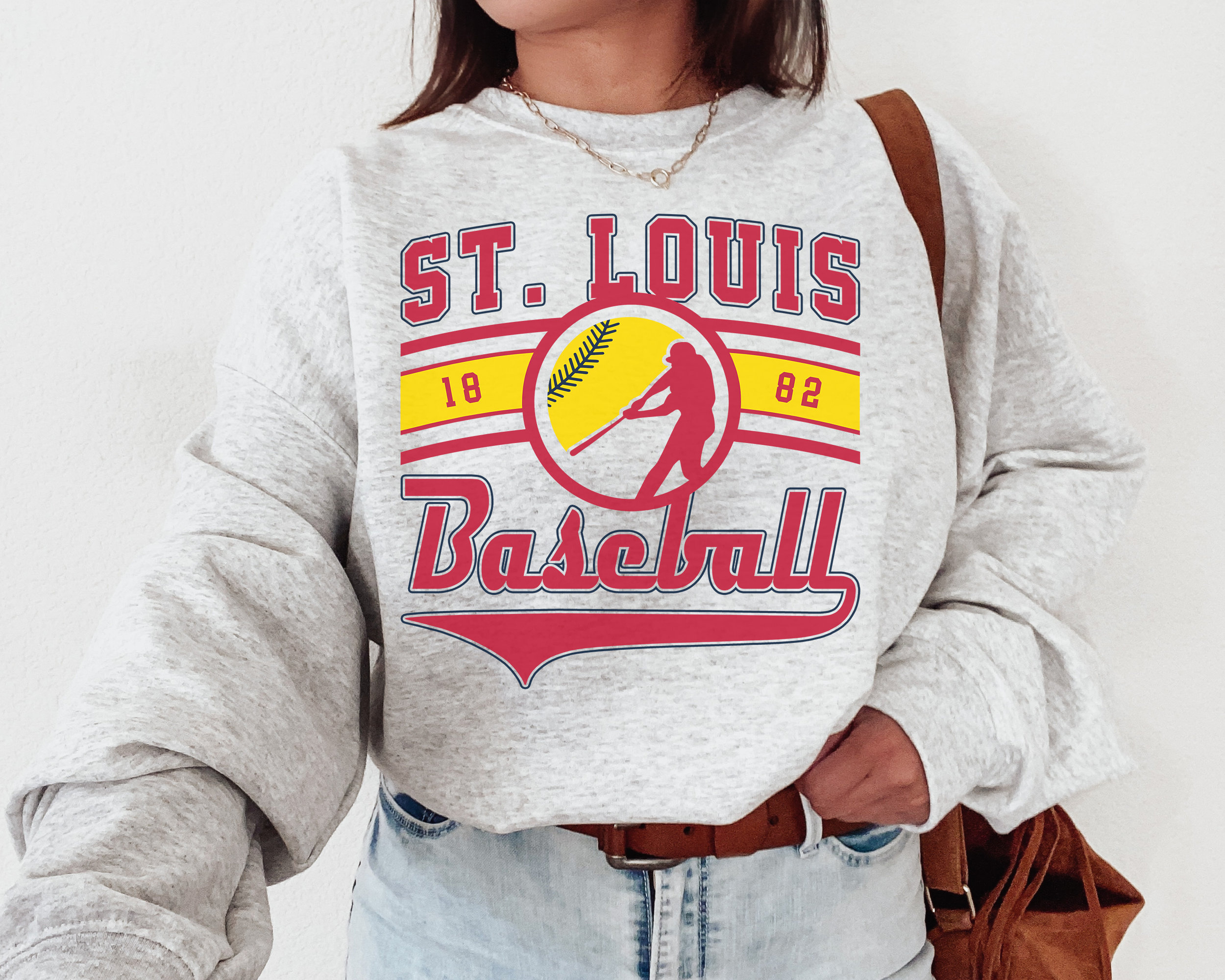 Vintage St Louis Cardinal Crewneck Sweatshirt / T-Shirt, Cardinals EST 1882 Sweatshirt, St Louis Baseball Game Day , Retro Cardinals Shirt