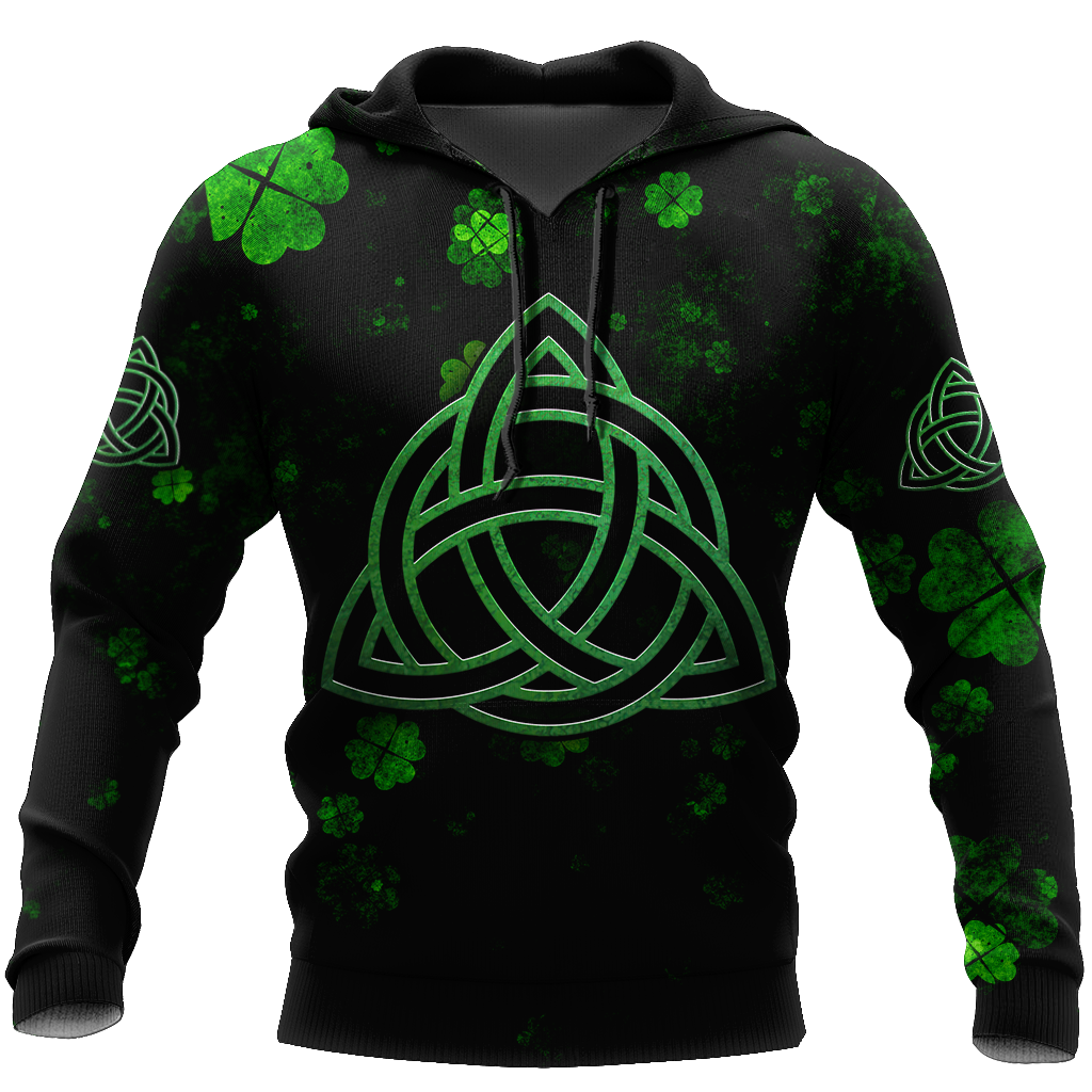 Trinity Knot Or Rings Green Shamrock Shirt, St. Patrick’S Day All Over Printed Shirt, Lucky Shamrock Shirt