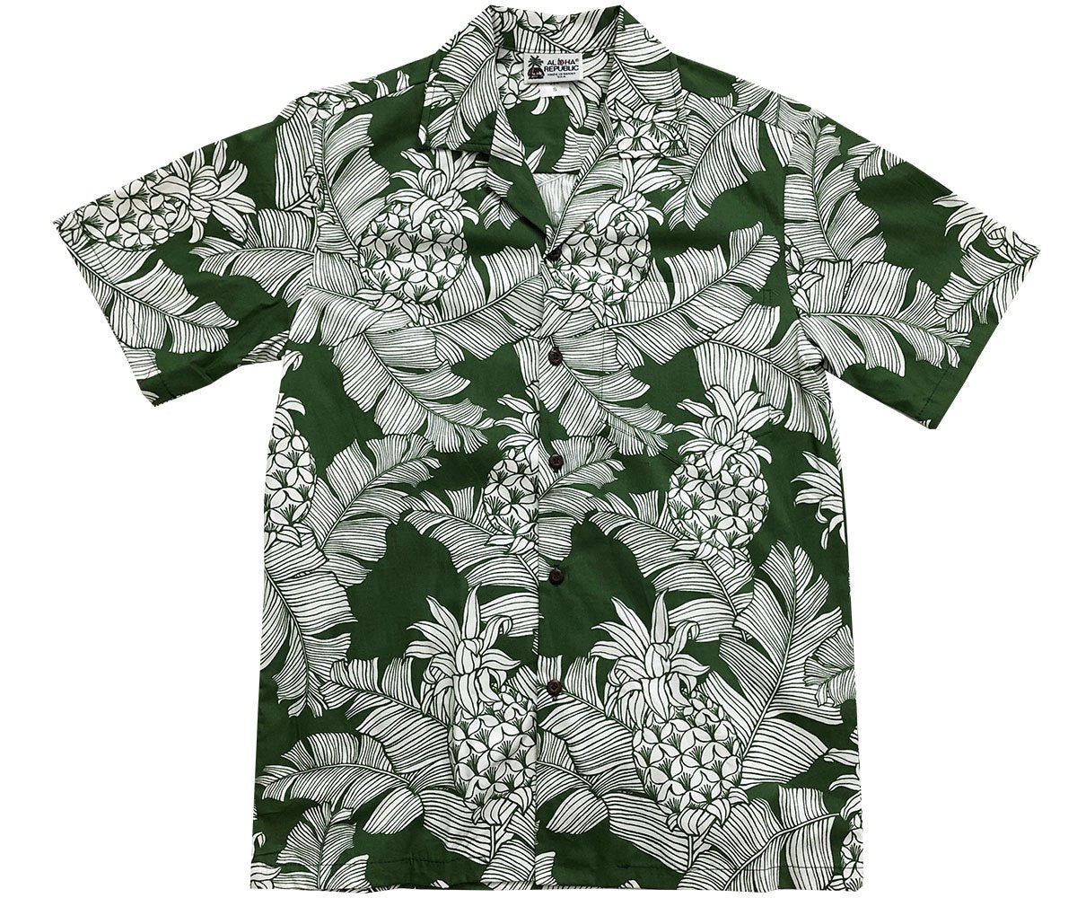 Vintage Pineapple Greenhawaiian Shirt Made In Summer Beach Shirts Ha3112