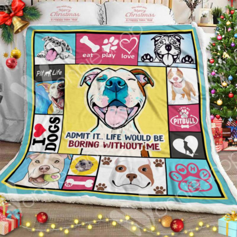 Pitbull Dog Sherpa Blanket OCT0403 90O41