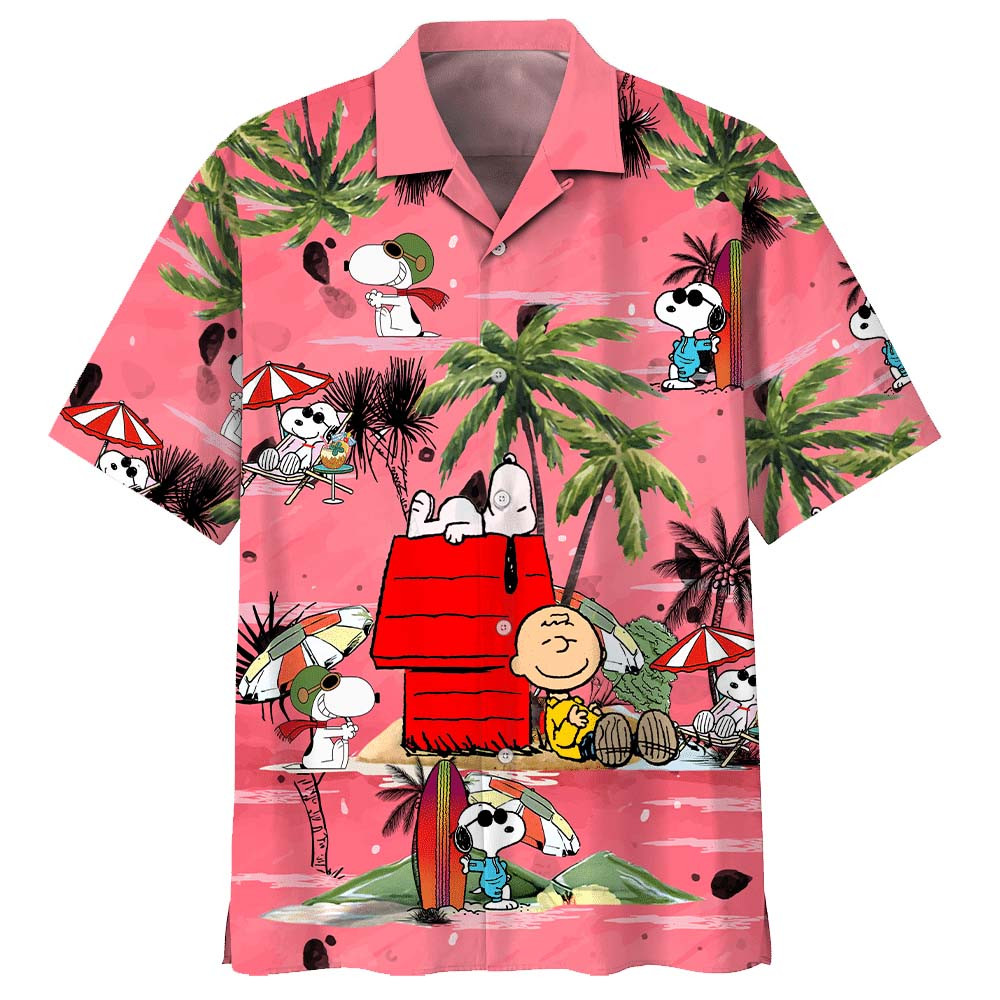 Snoopy Summer Time Cute All Over Print Hawaii Shirt Pink Ha254