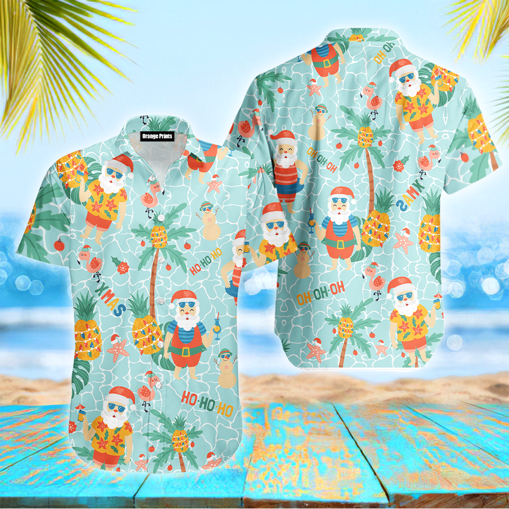 Santa Christmas Hawaii Shirt For Men Women Ha27671