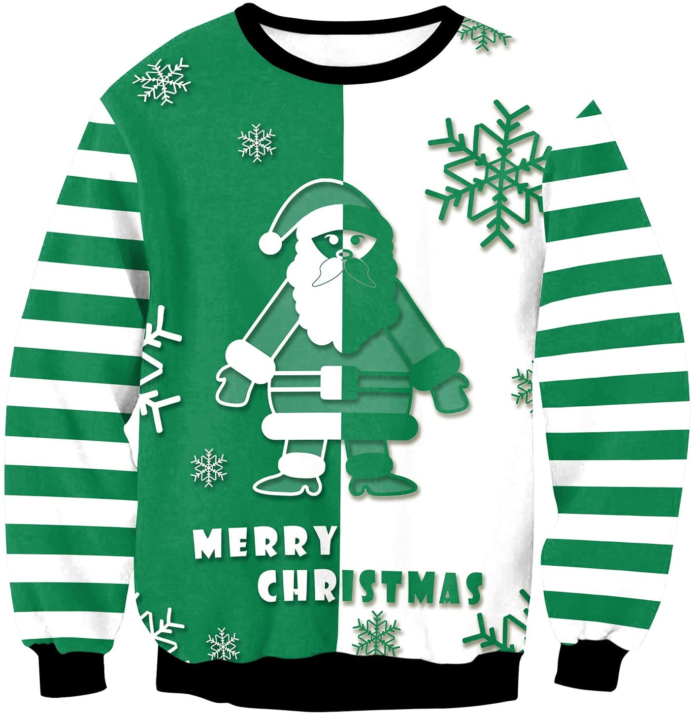 Green Santa Claus Christmas 3D Sweatshirt, Christmas Gift