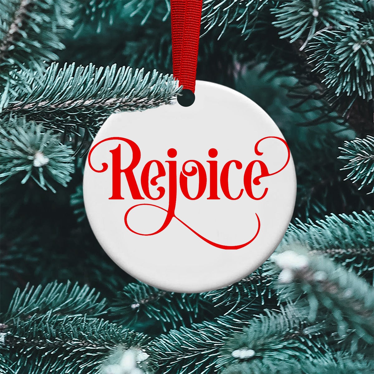 Winter Family Time Rejoice Christmas Ornaments Tree Topper Decoration 2020 Gift Ideas Ornament (2 sided)