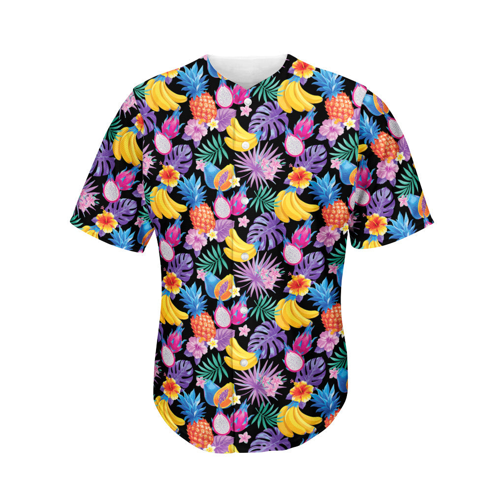 Tropical Palm And Hawaii Fruits Print Baseball Jersey Ha9071