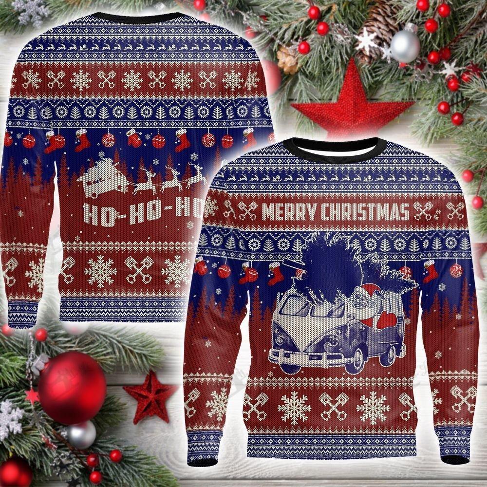 Bus Santa Claus Ugly Christmas Sweater | For Men & Women | Adult | Us5504