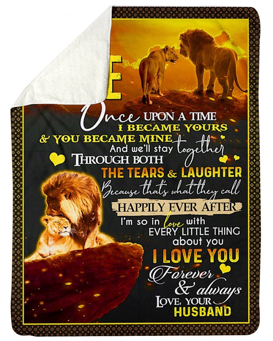 Through Both The Tears And Laughter Lion Husband Gift For Wife Sherpa Blanket