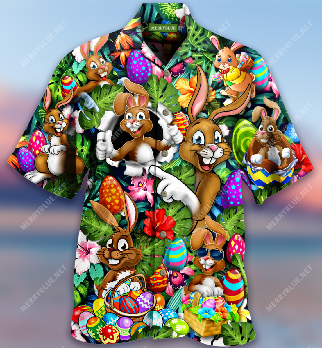 Hanging With My Peeps Easter Bunnies Unisex Hawaii Shirt Ha95790