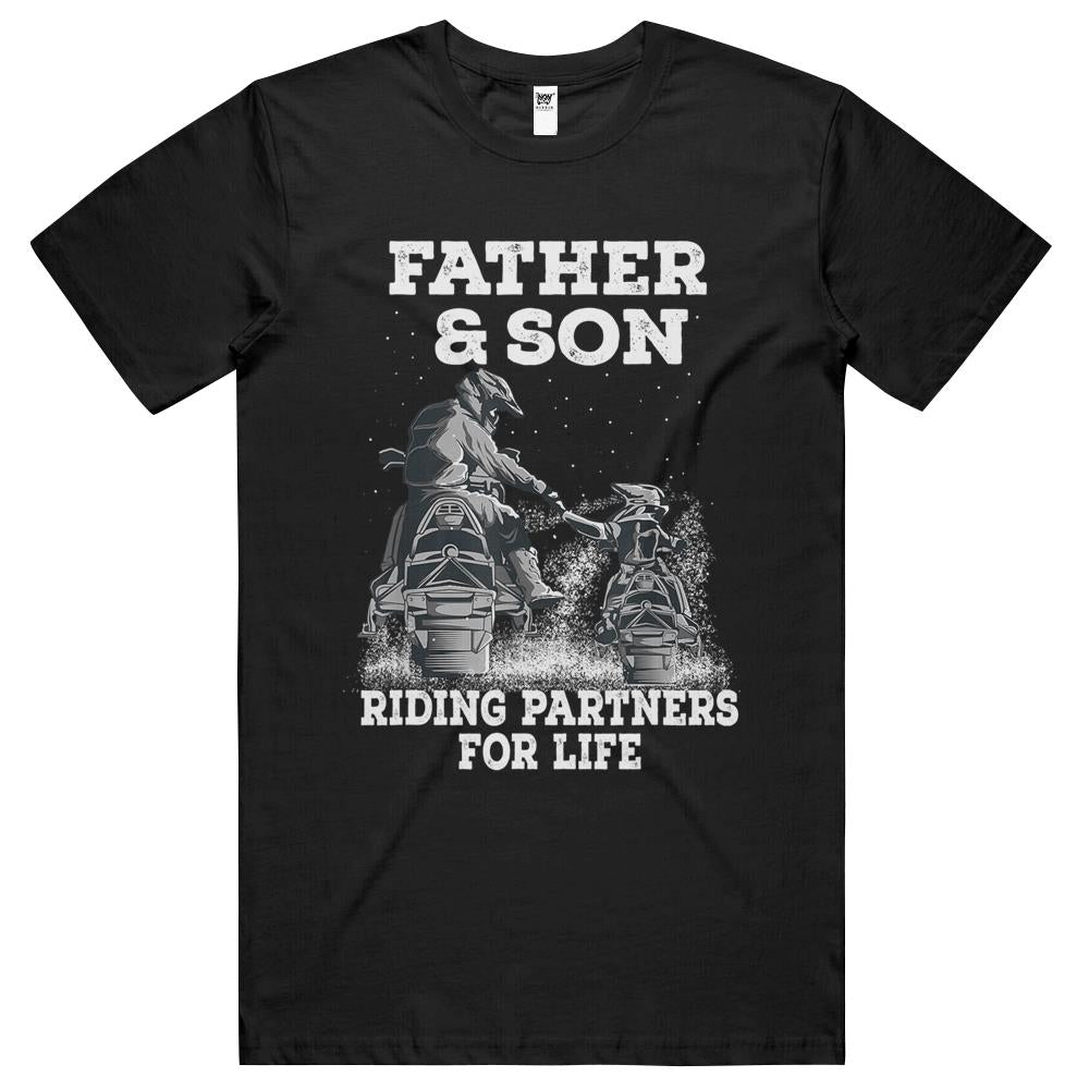 Snowmobile Father And Son Riding Partners For Life Snowcross T Shirts