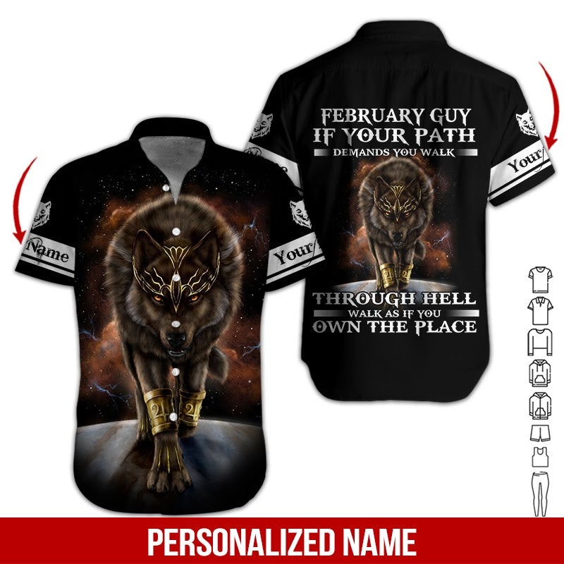 February Guy Custom Name Hawaii Shirt For Men Women Adult Ha42058