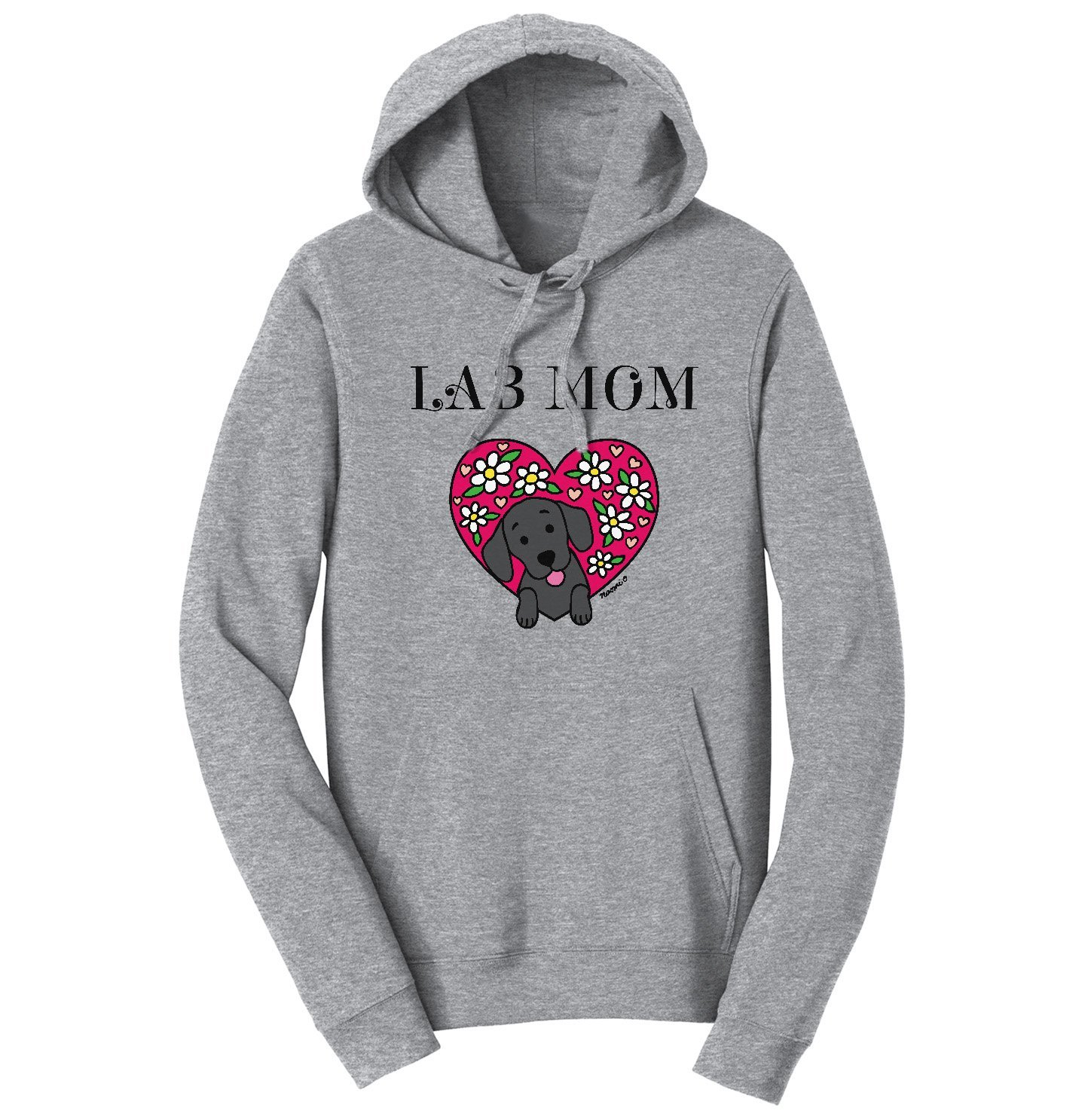 Flower Heart Black Lab Mom – Adult Unisex Hoodie Sweatshirt