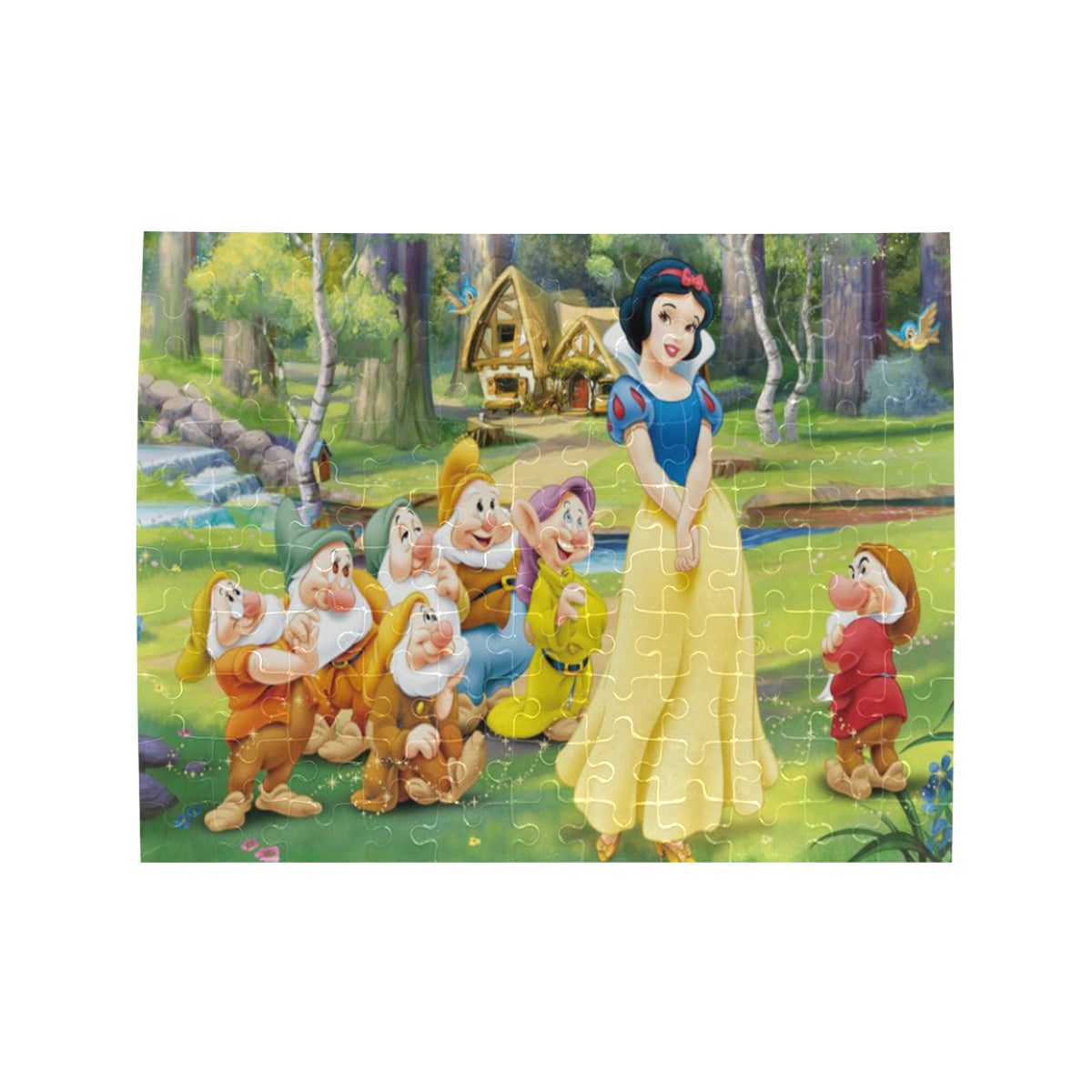 Snow White and Seven Dwarfs Rectangle Jigsaw Puzzle (Set of 110 Pieces)