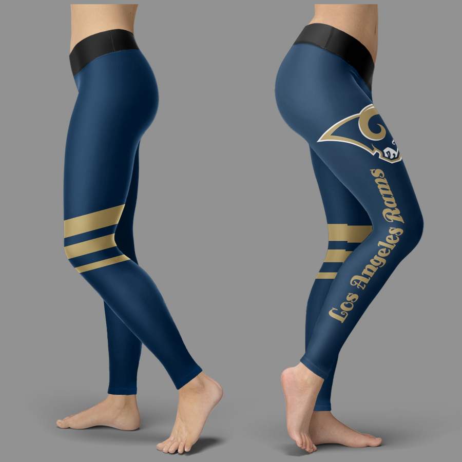 Through Great Logo Spread Body Striped Circle Los Angeles Rams Leggings