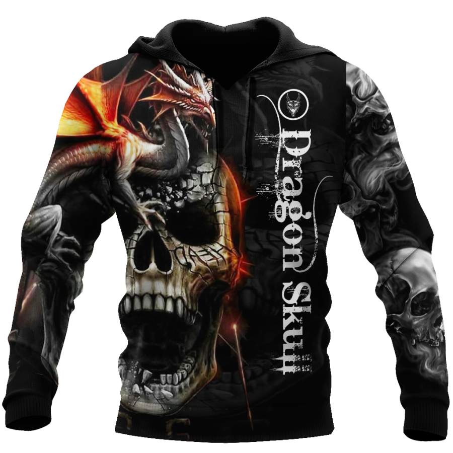 Awesome Dragon On Skull Hoodie For Men And Women MEI