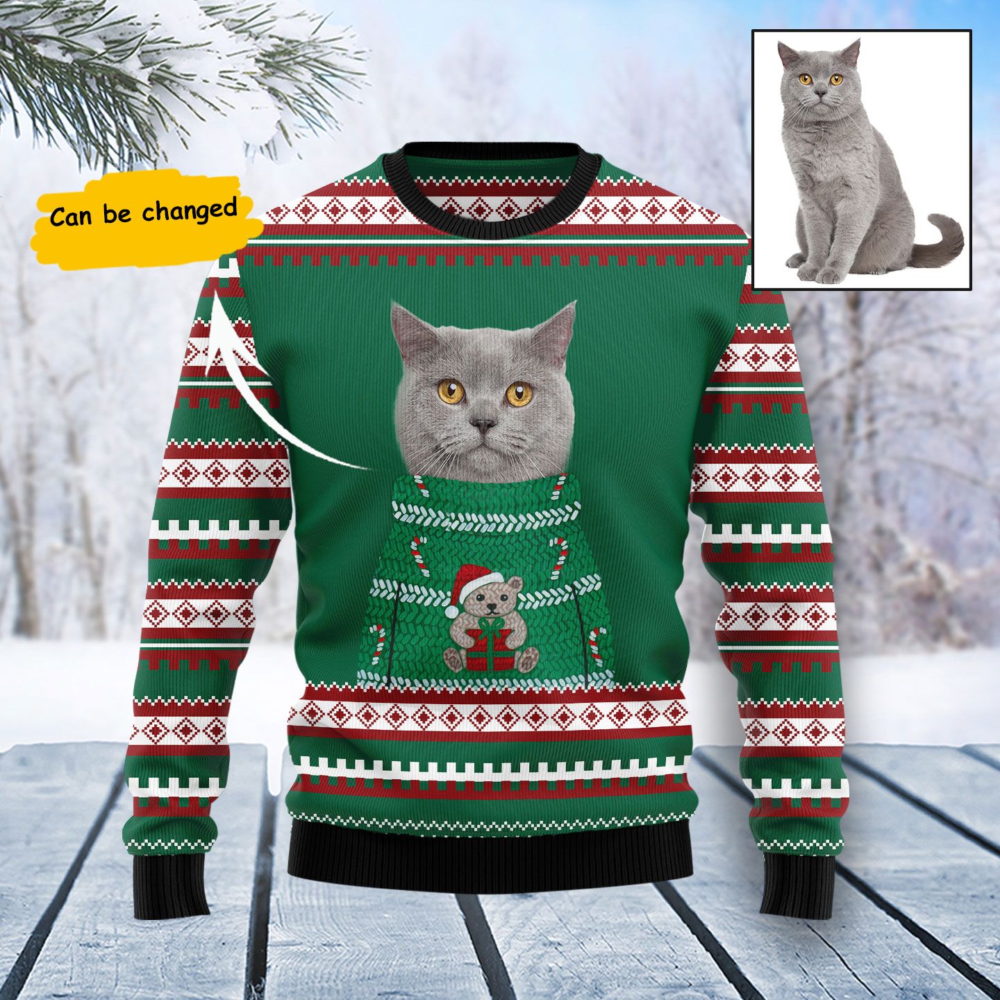 Cat Custom Face Christmas T2311 Ugly Christmas Sweater