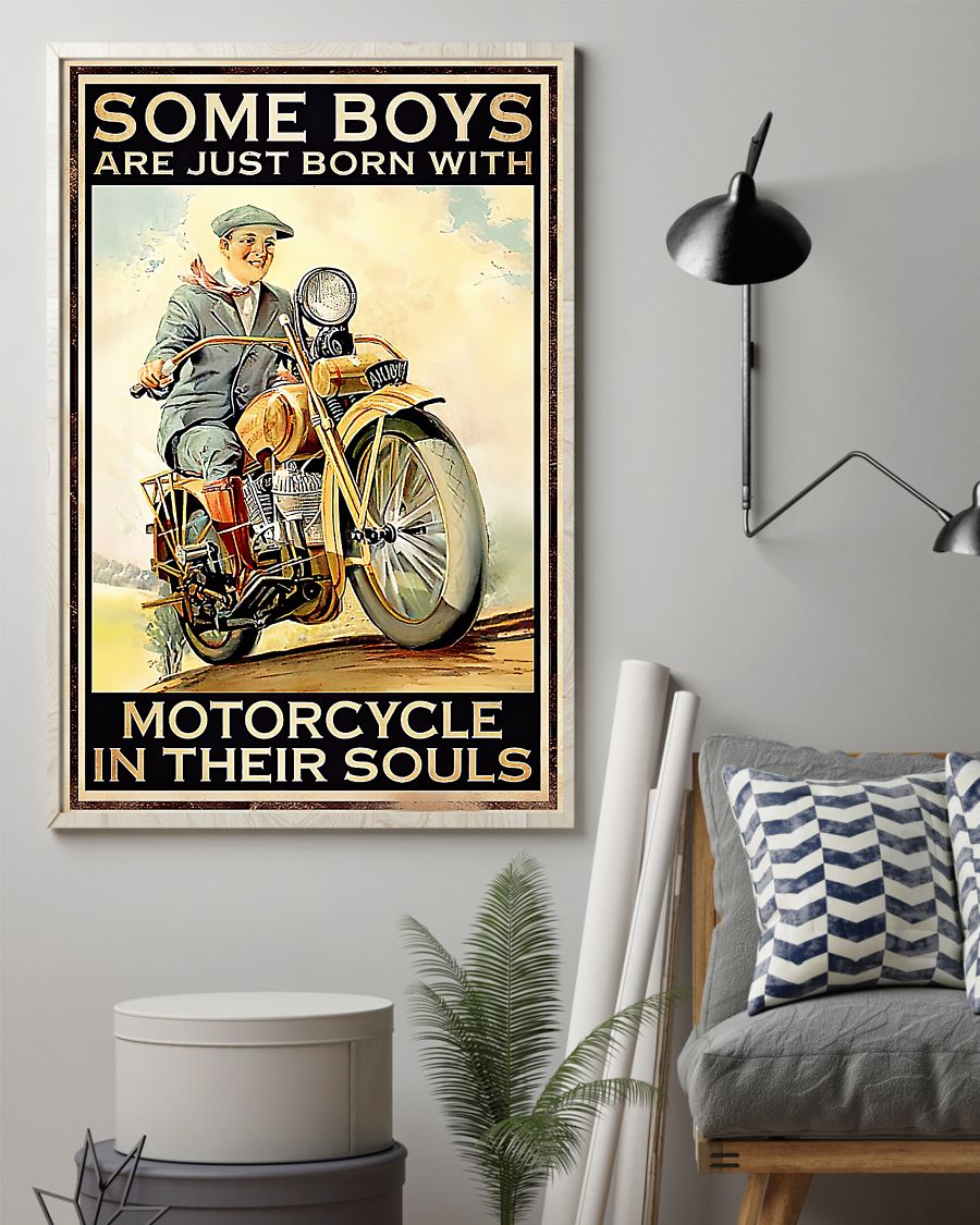 Some Boys Are Born With Motorcycle In Their Souls Vertical Canvas And Poster | Wall Decor Visual Art