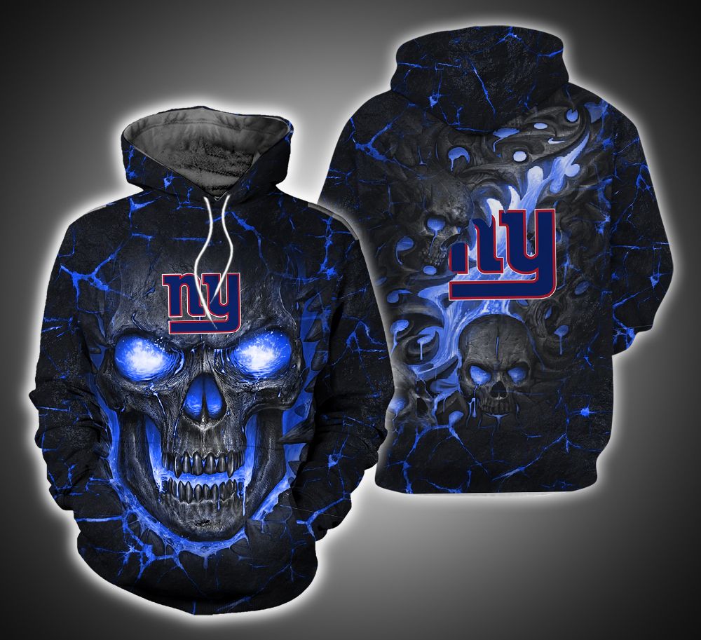 New York Giants Skull 3D Print Hoodie ver10