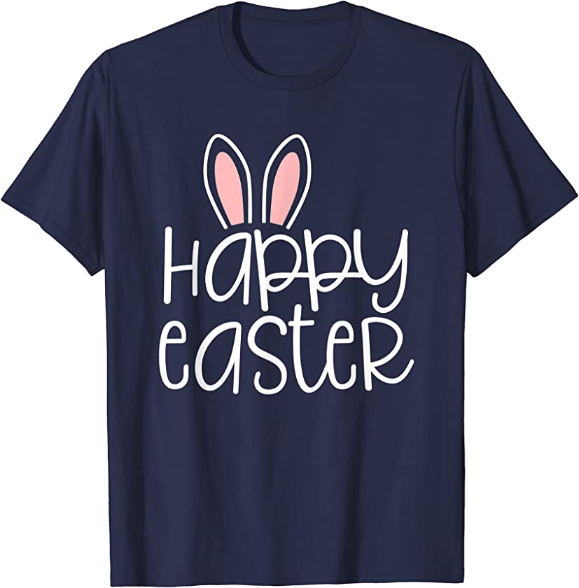 Cute Bunny Ears Women Kids Happy Easter T-Shirt