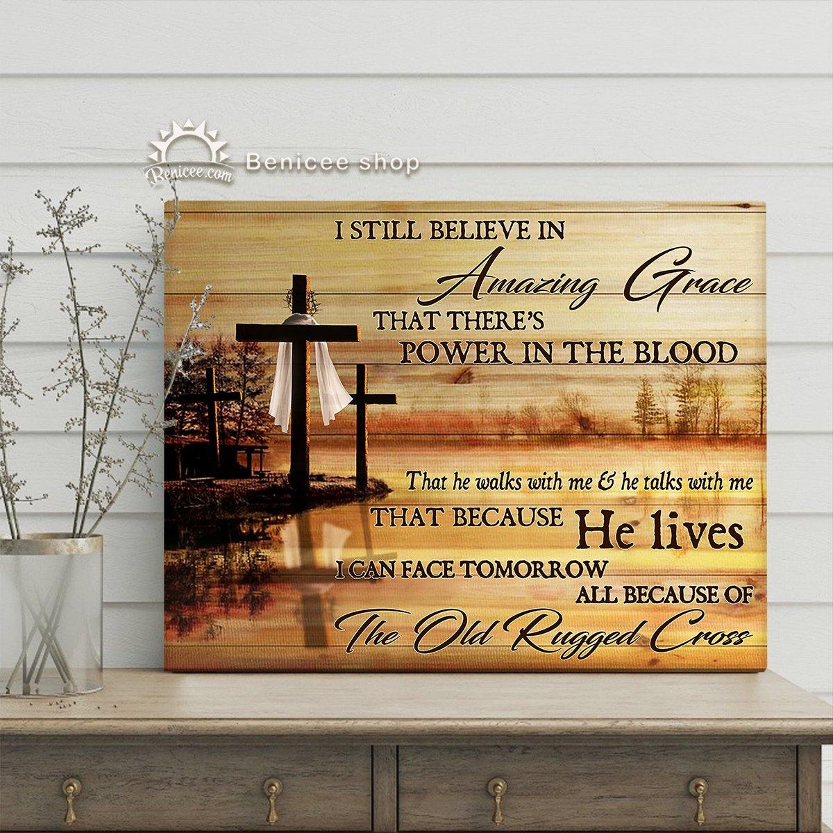 Faith Wall Art Canvas Amazing Grace The Old Rugged Cross Top 10 Cross Be Nicee Shop