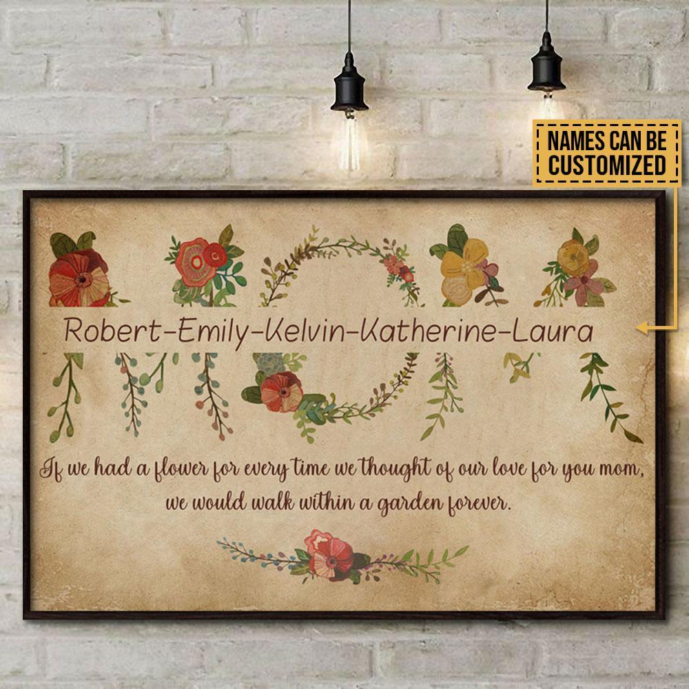 Aeticon Gifts Personalized Gardening Mother Floral Canvas Mom Dad Gift Home Decor