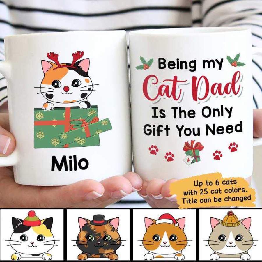 Peeking Cat Cute The Only Gift You Need Personalized Coffee Mug