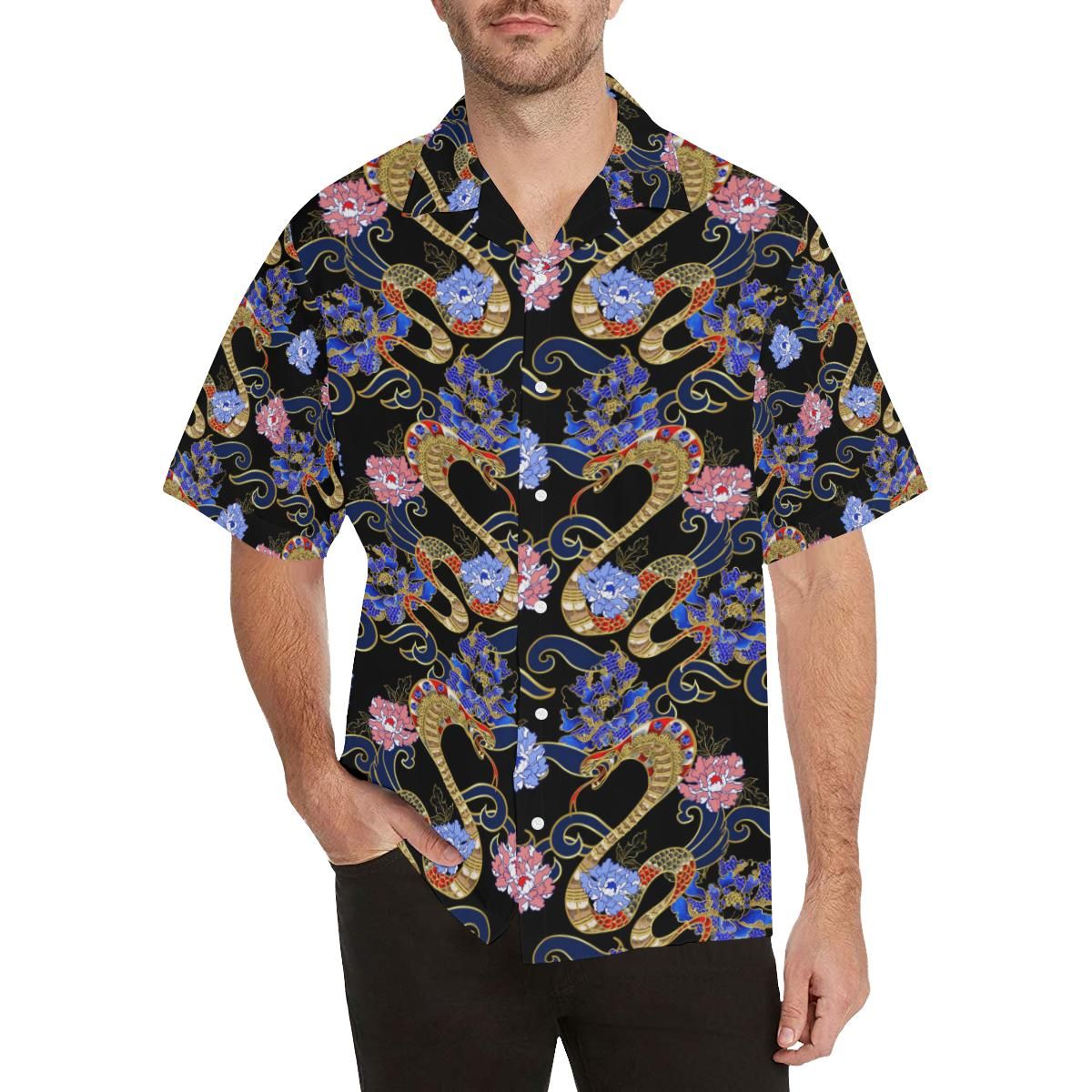 Snake Flower Pattern All Over Print Hawaii Shirt Ha54409