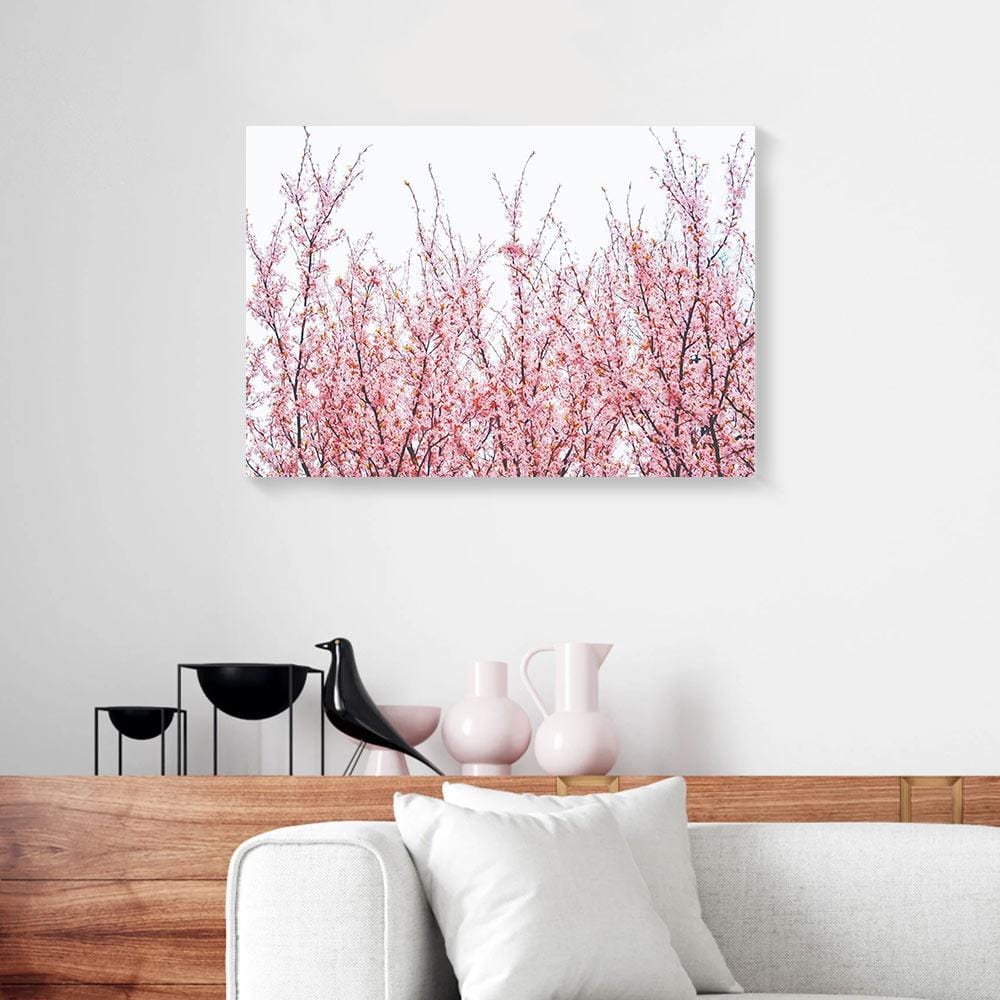 Canvas Prints Pink Blossom Branches Flower Attractive Natural Wall Art Canvas Home Decor Canvas