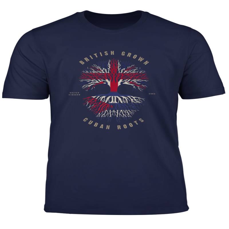 Uk British Grown Cuban Roots Dna Cuba Flag T Shirt