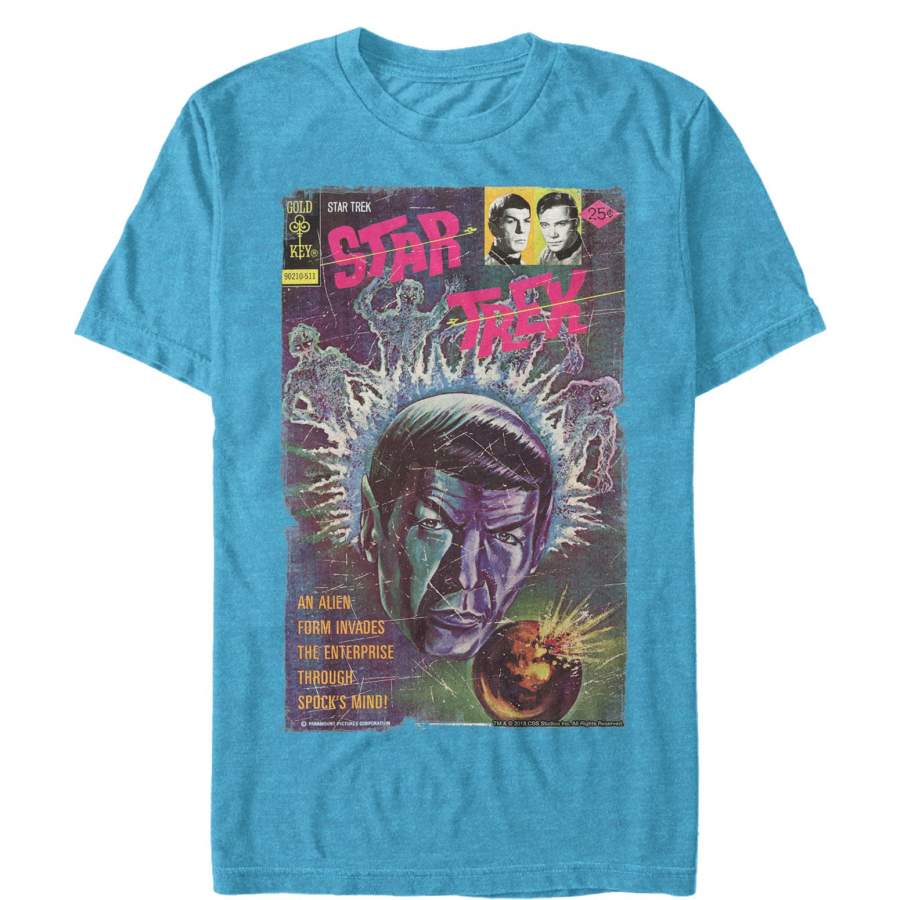 Star Trek Men’s Spock’s Mind Comic Page  T Shirt