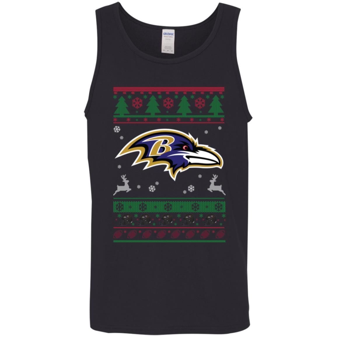 Baltimore Ravens Logo Football Teams Ugly Christmas Sweater Men Tank Top