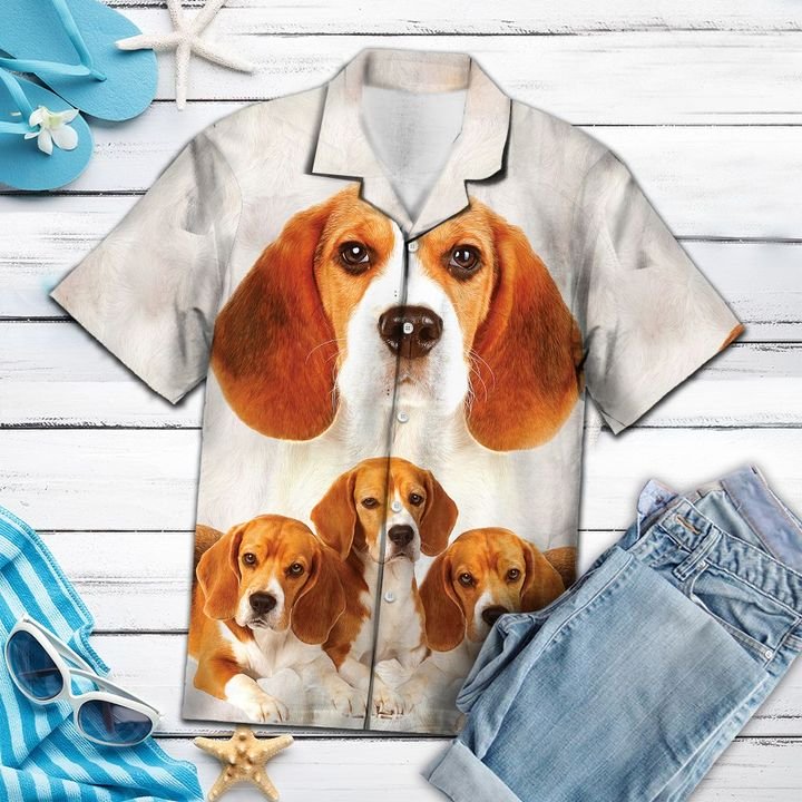 Awesome Beagle Hawaiian Shirt Summer Button Up For Men, Women, Couple