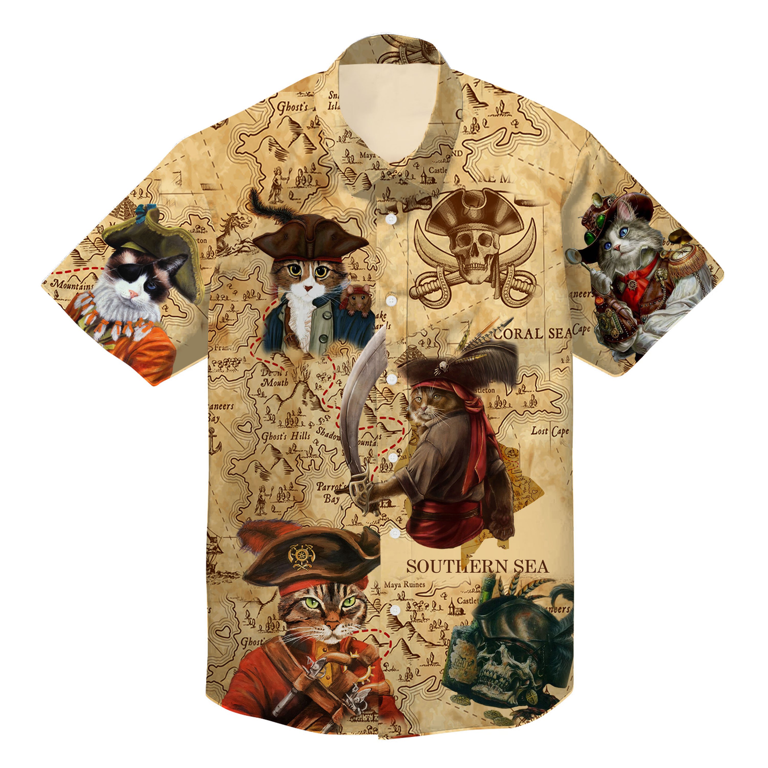 Cat Treasure Hunting Unisex Hawaii Shirt Ha45921