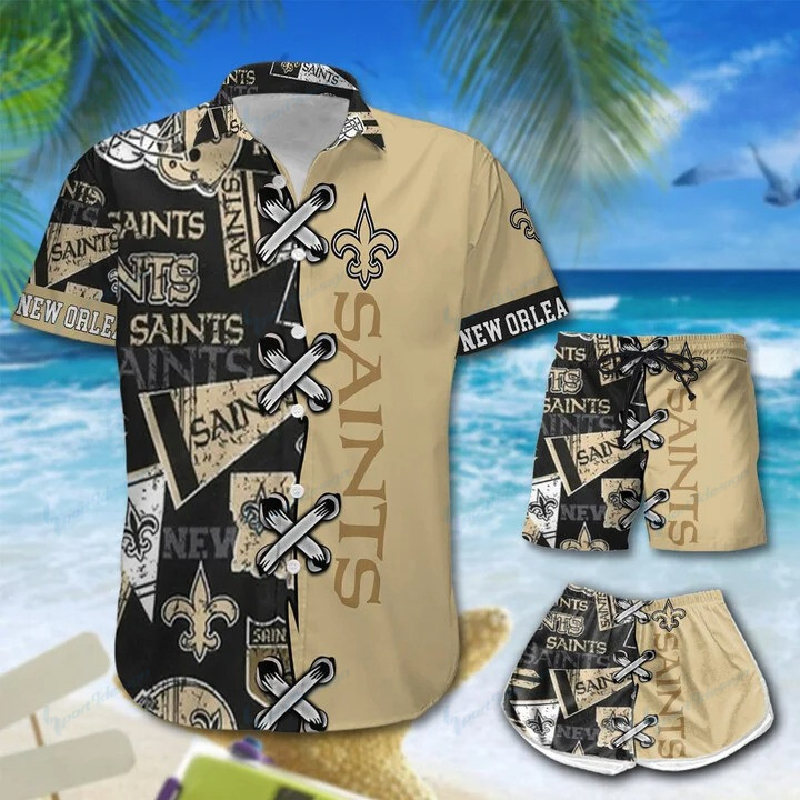 New Orleans Saints Personalized Hawaii Shirt & Shorts Bg191