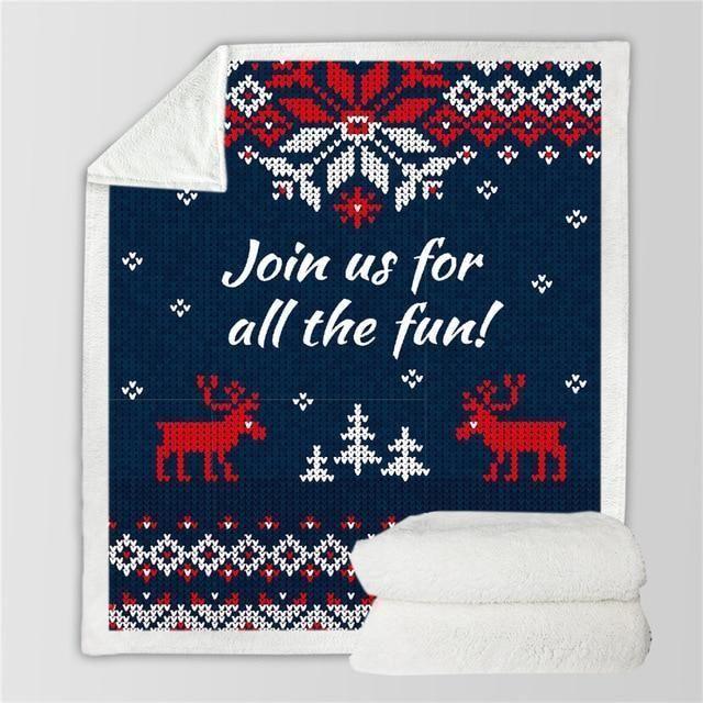 X-Mas Join For Fun Blanket Christmas Decoration Ideas