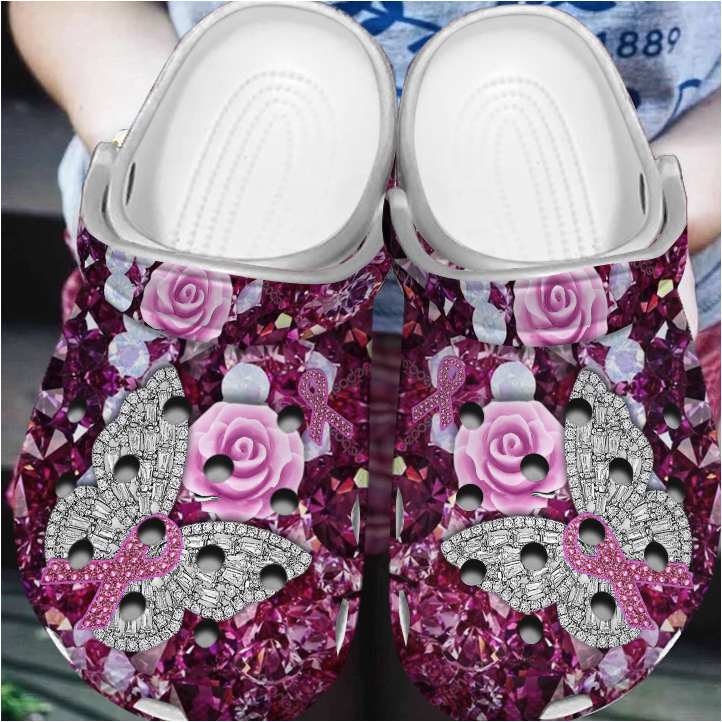 Breast Cancer Personalized Clog, Custom Name, Text, Color, Number Fashion Style For Women, Men, Kid, Print 3D