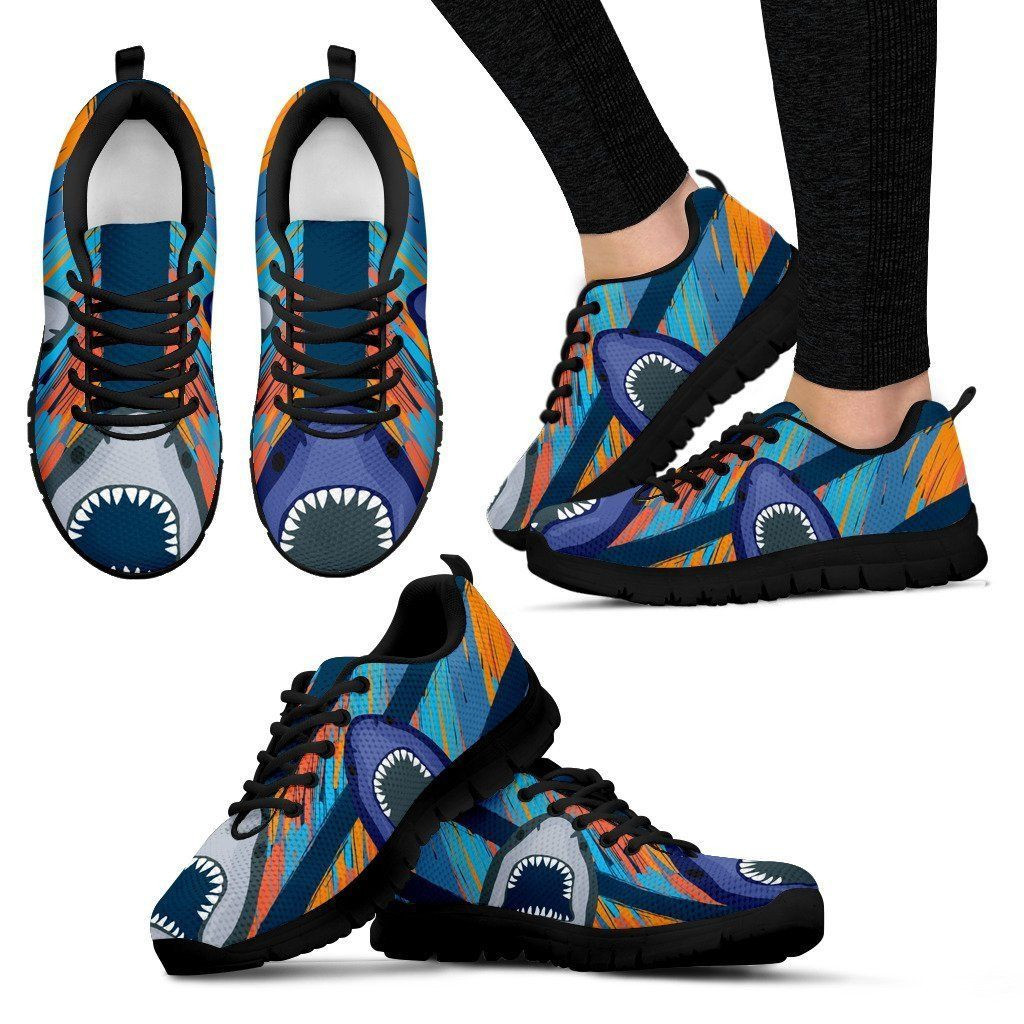 Shark Mouth Pattern Print Sneakers Shoes