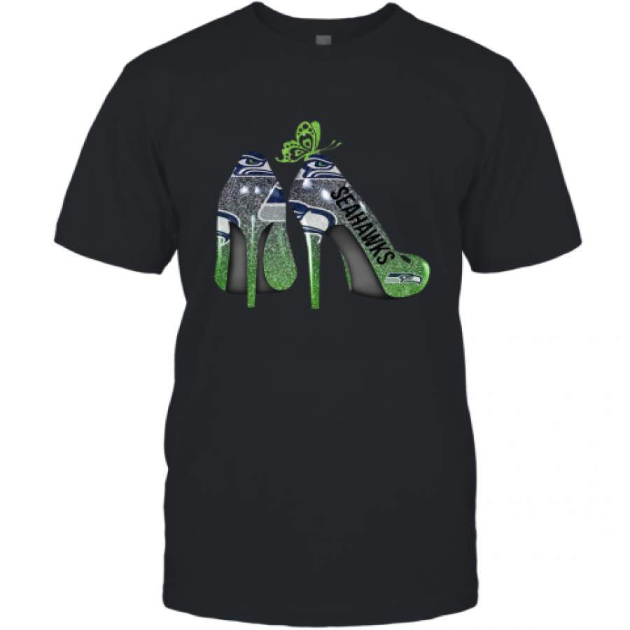 Butterfly High Heels Seattle Seahawks T-Shirt