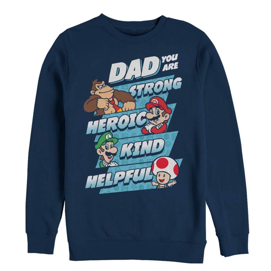 Nintendo Men’s Father’s Day Mario Dad Qualities  Sweatshirt