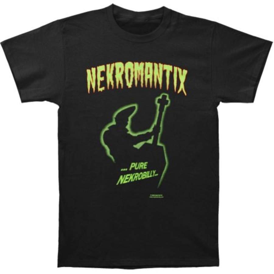 Nekromantix Men39;s Pure Nekrobilly T-shirt Black Men’s Cotton Short Sleeve T Shirts