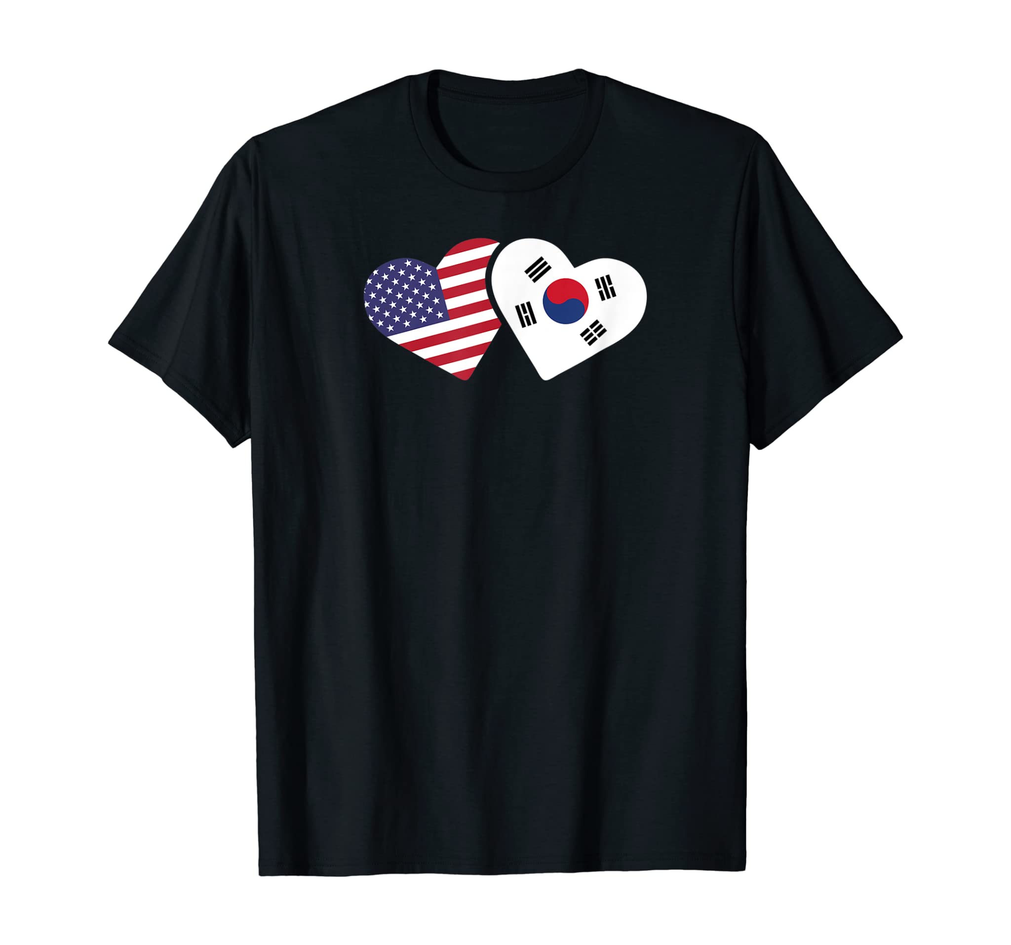 South Korea USA Flag T Shirt Heart South Korean Americans