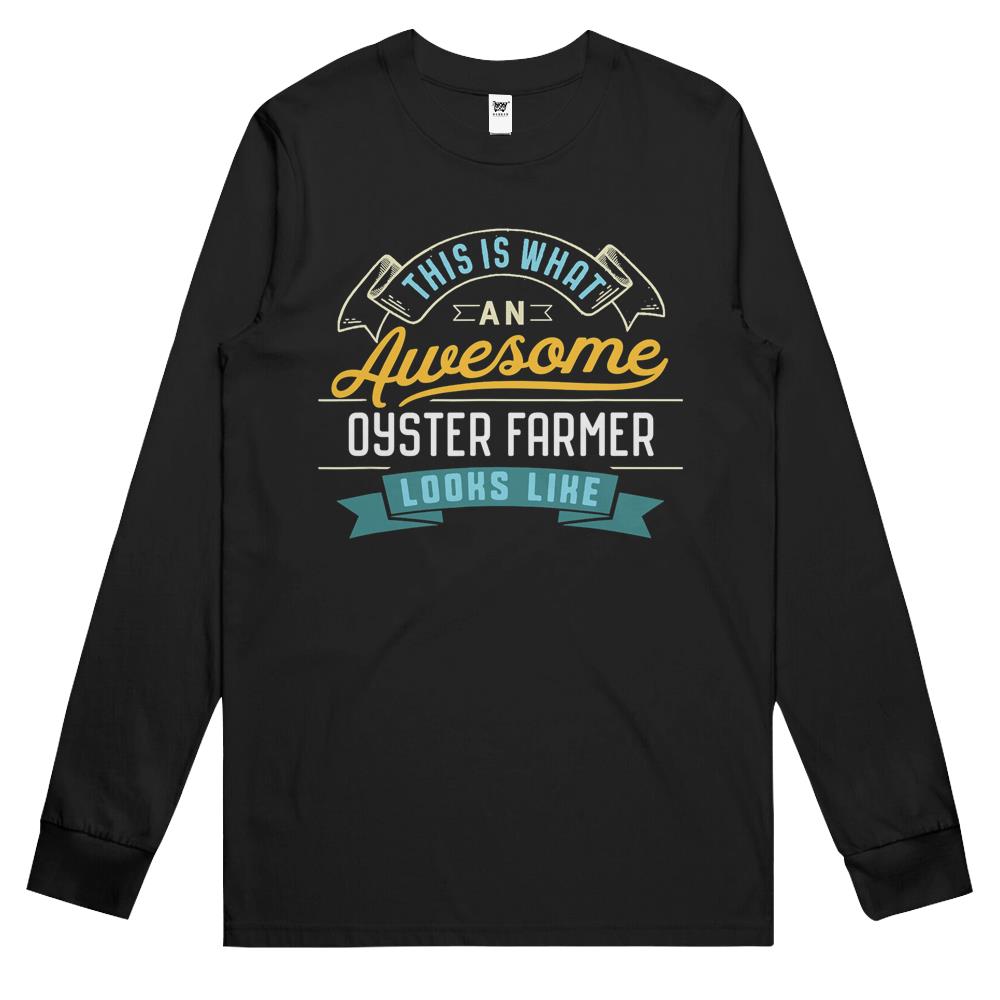 Funny Oyster Farmer Shirt Awesome Job Occupation Graduation Long Sleeve T Shirts