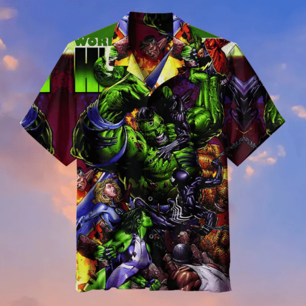 World War Hulk For Man And Woman Print Short Sleeve Hawaii Shirt Ha38034