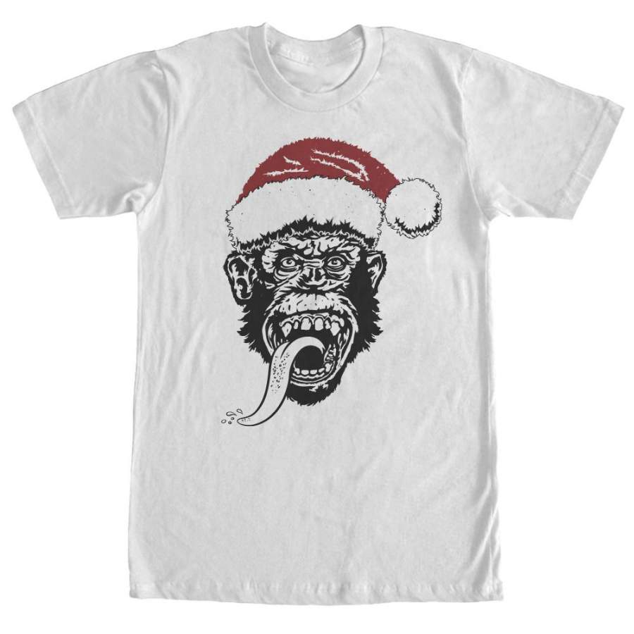 Gas Monkey Men’s Christmas Santa Hat  T Shirt White S