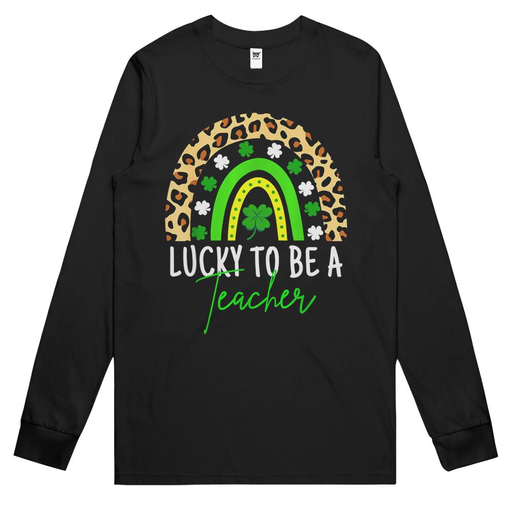 Lucky To Be A Teacher Rainbow Teacher St Patricks Day Long Sleeve T Shirts