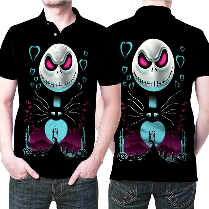 Jack Skellington Heart Polo Shirt