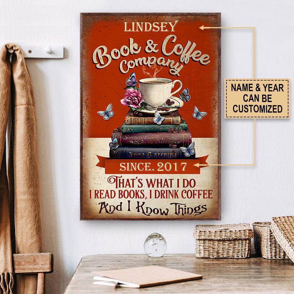 Aeticon Gifts Personalized Book Coffee Company Know Things Canvas Mom Dad Gift Home Decor