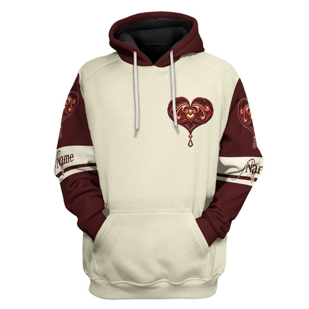 3D Queen Hearts Lion Poker Custom Name Tshirt Hoodie Appearl