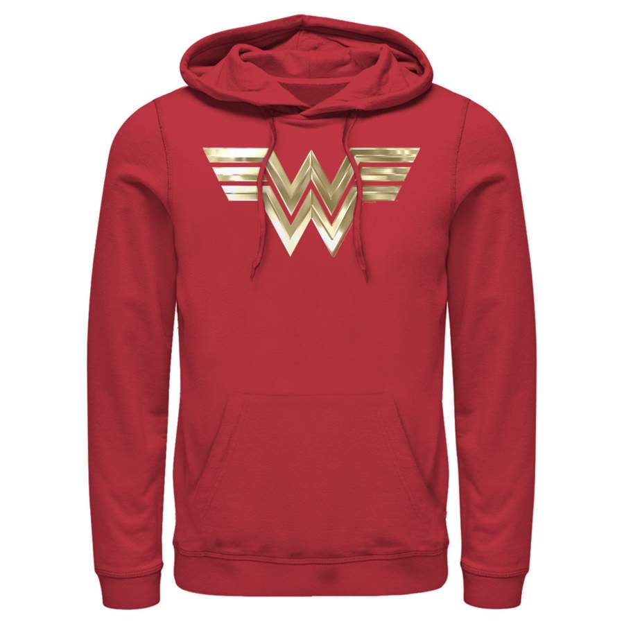 Wonder Woman 1984 Men’s Metallic Logo  Pull Over Hoodie